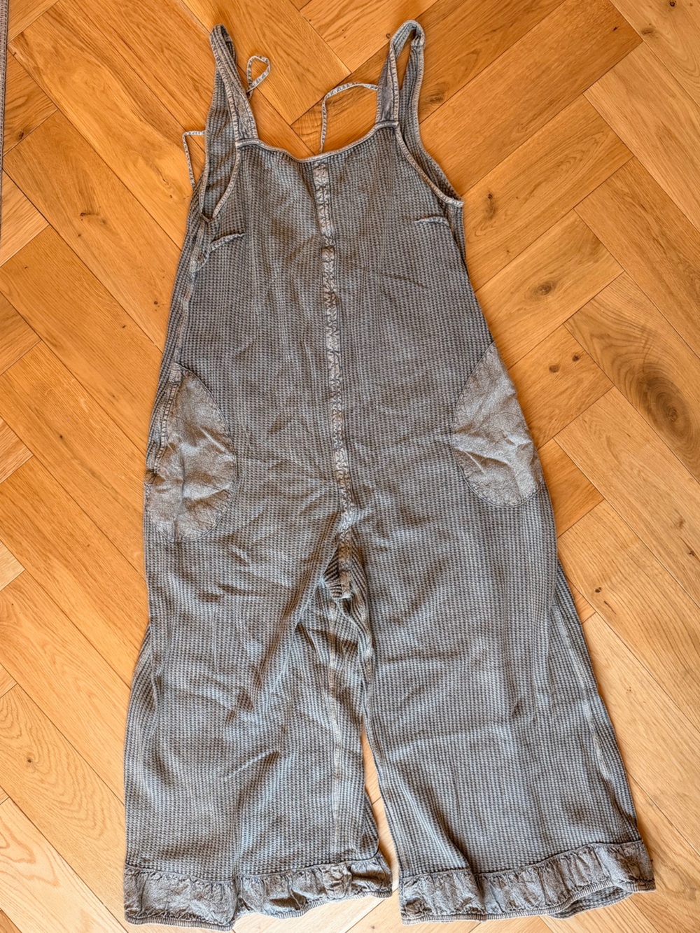 Free People FP One Gray Knit Wide Leg Jumpsuit